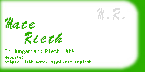 mate rieth business card